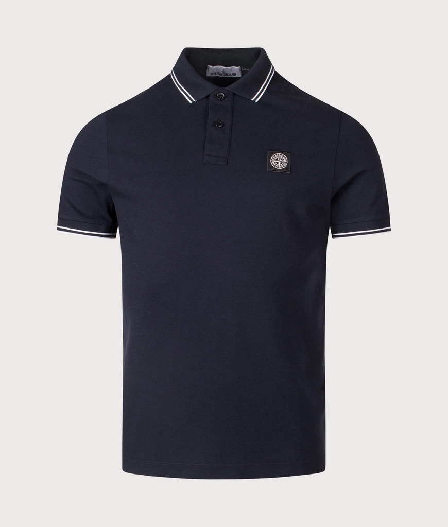 Stone Island Mens Slim Fit Striped Collar Polo Shirt